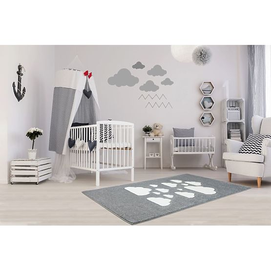 Pour enfants tapis MRAKY gris argenté/ blanc