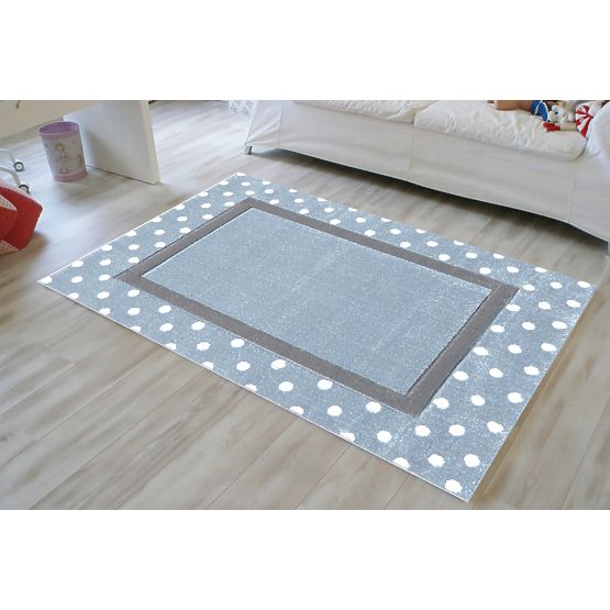 Pour enfants tapis Points gris-bleu/argent