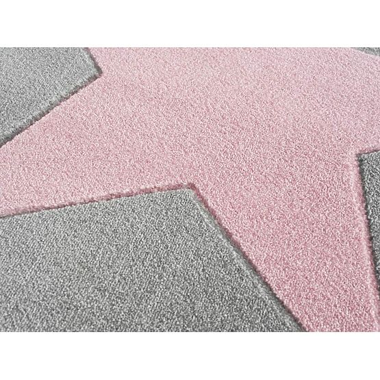 Pour enfants tapis STAR argent gris / rose