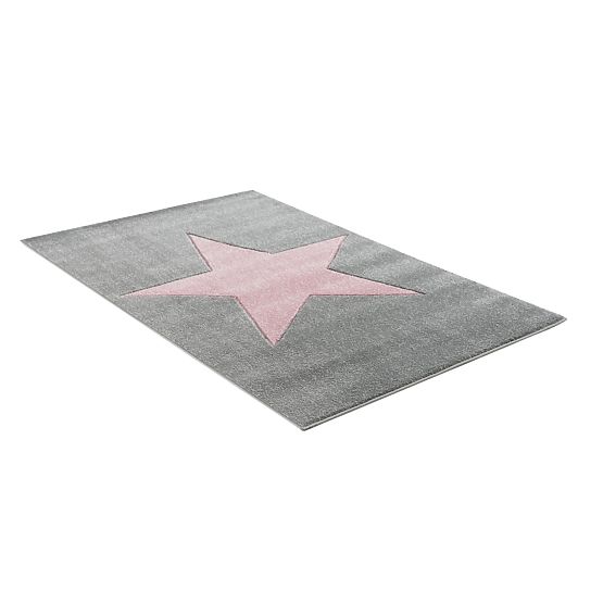 Pour enfants tapis STAR argent gris / rose