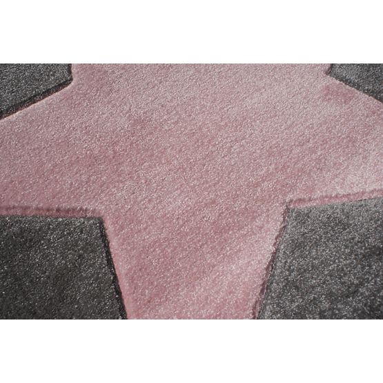 Pour enfants tapis STAR argent-gris/rose