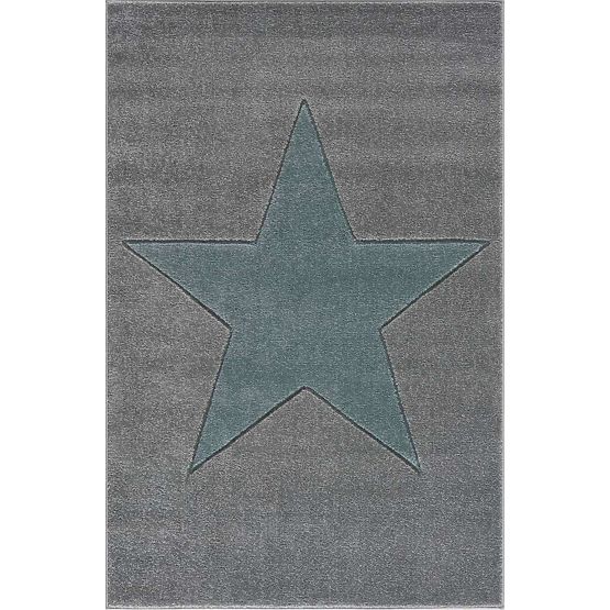 Pour enfants tapis STAR gris argenté/ menthe
