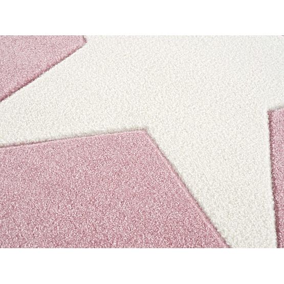 Pour enfants tapis STAR rose/blanc
