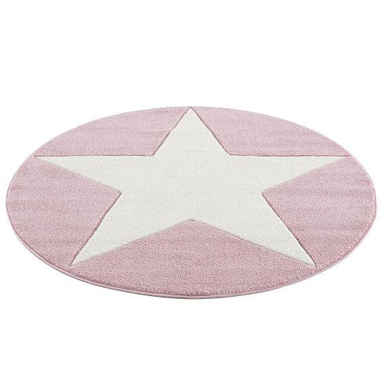 Pour enfants tapis STAR rose/blanc