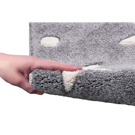 Pour enfants tapis STARS argent-gris/blanc