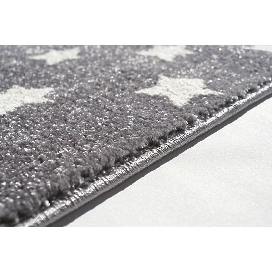 Pour enfants tapis STARS argent-gris/blanc