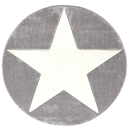 Pour enfants tapis STARS argent-gris/blanc