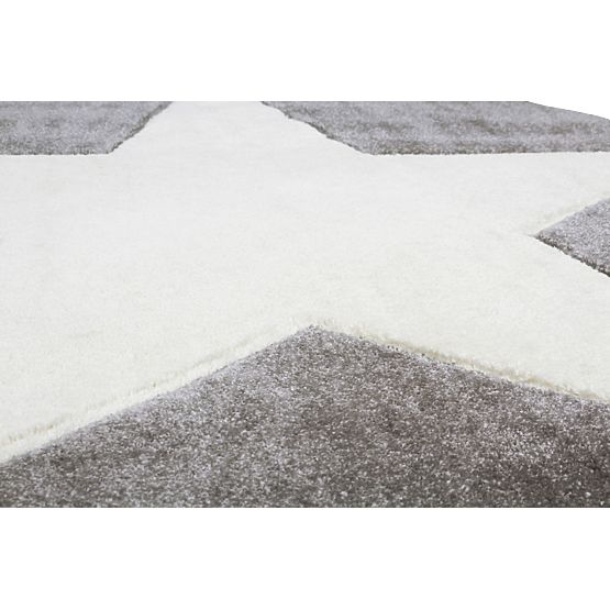 Pour enfants tapis STARS argent-gris/blanc