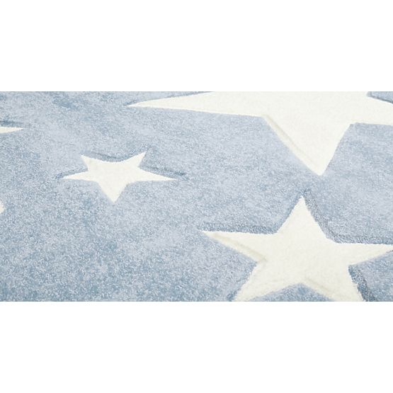 Pour enfants tapis STARS bleu/blanc