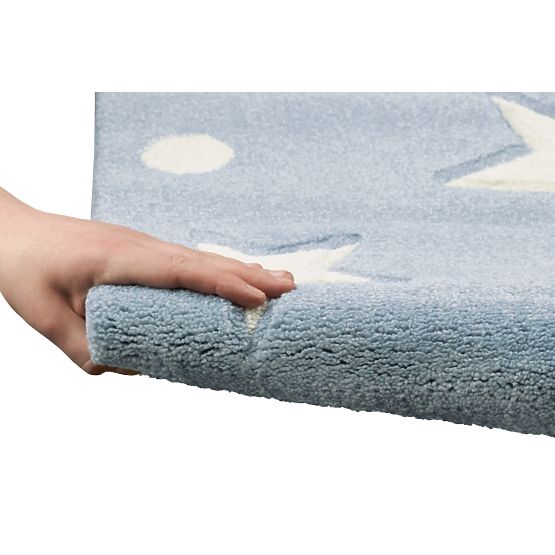 Pour enfants tapis STARS bleu/blanc