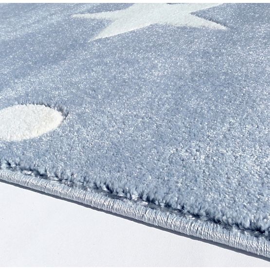 Pour enfants tapis STARS bleu/blanc