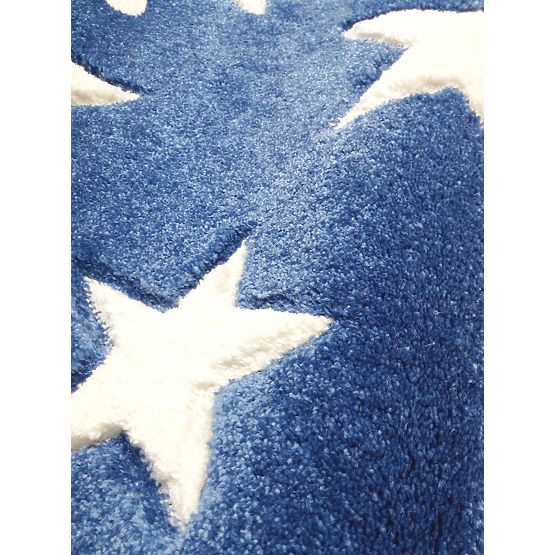Pour enfants tapis STARS bleu foncé / blanc