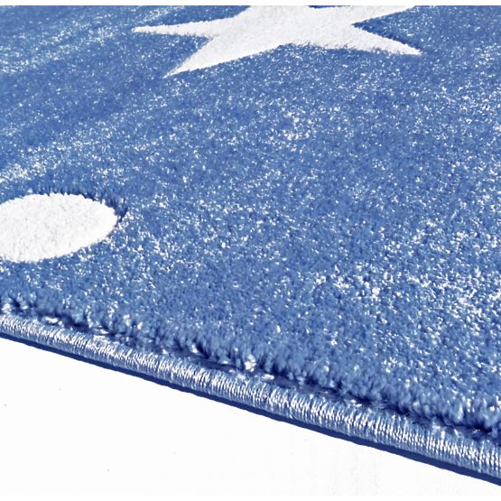 Pour enfants tapis STARS bleu foncé / blanc