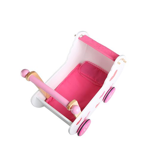 Poussette en bois pour poupées