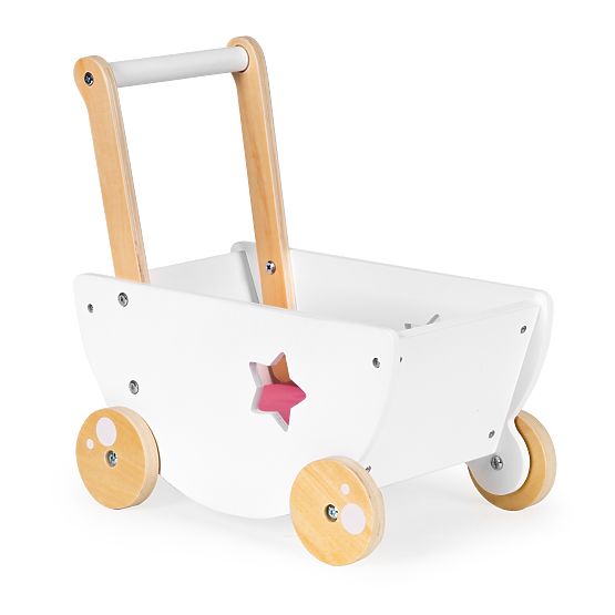 Poussette en bois pour poupées + marcheur 2 en 1