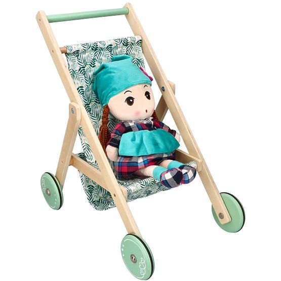 Poussette légère en bois pour poupées