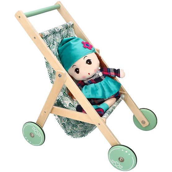 Poussette légère en bois pour poupées
