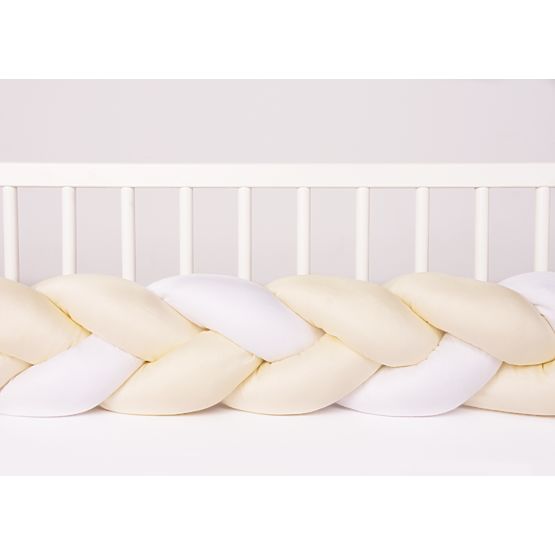 Protecteur tricoté pour berceau Crème 200cm