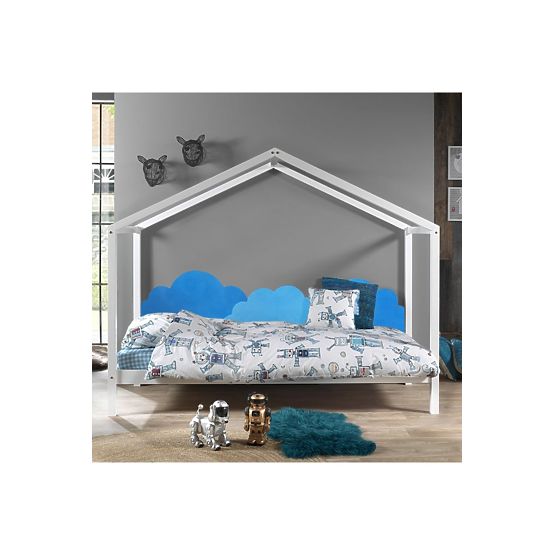 Mousse de protection pour le mur derrière le lit Nuages - bleu