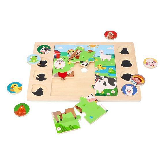 Puzzle 2 en 1 Ferme - jeu d'ombre