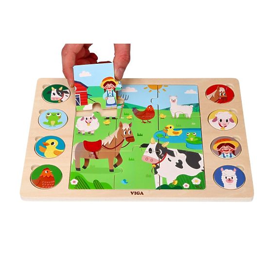 Puzzle 2 en 1 Ferme - jeu d'ombre