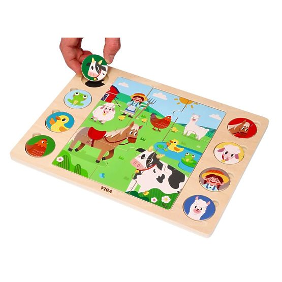 Puzzle 2 en 1 Ferme - jeu d'ombre