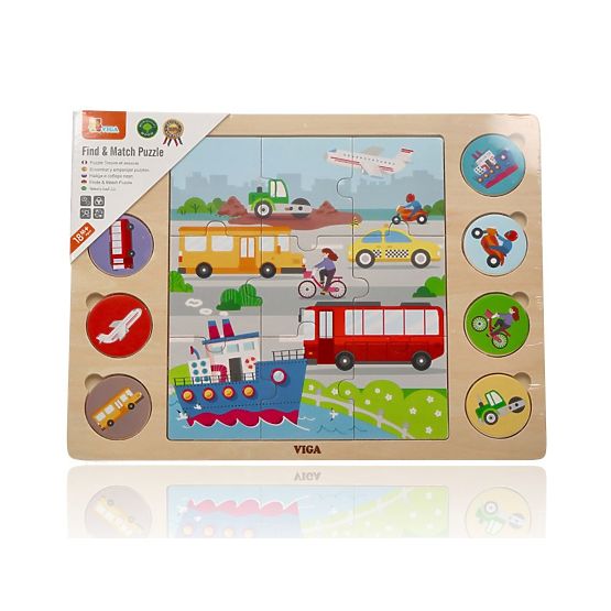 Puzzle 2 en 1 Véhicules - puzzle et jeu trouve l'ombre
