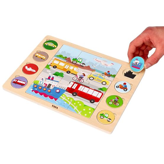 Puzzle 2 en 1 Véhicules - puzzle et jeu trouve l'ombre