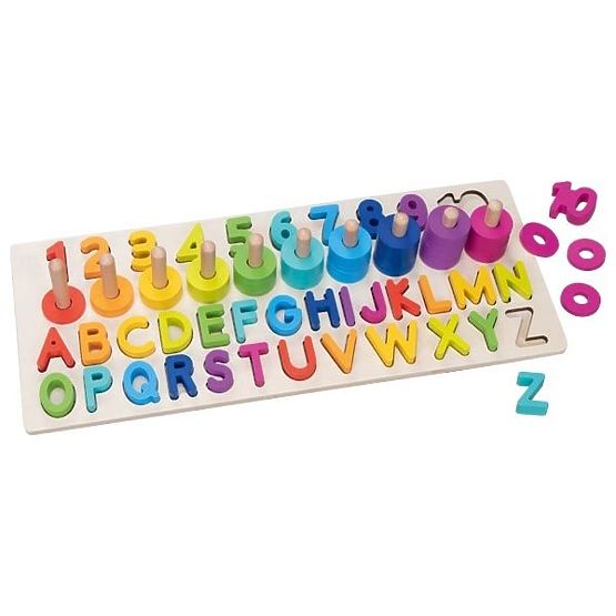 Puzzle alphanumérique Montessori, lettres et chiffres