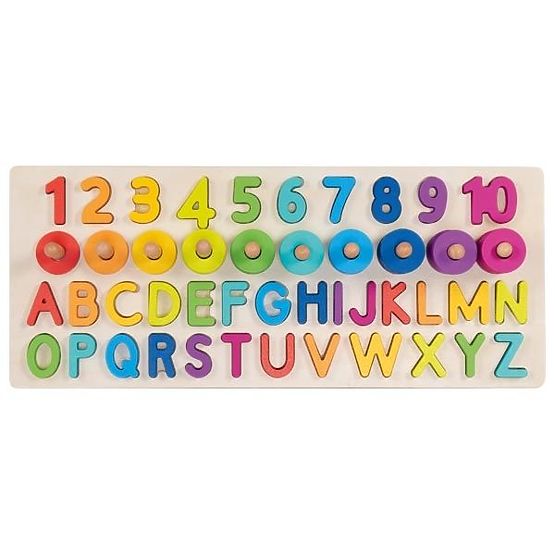 Puzzle alphanumérique Montessori, lettres et chiffres