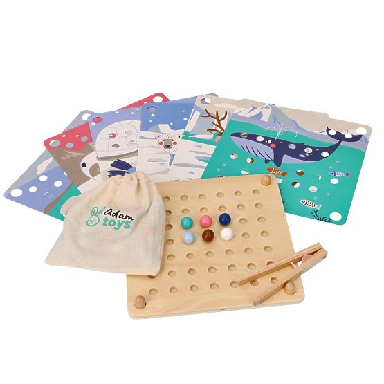 Puzzle avec billes Attrape et assemble les animaux arctiques