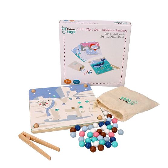 Puzzle avec billes Attrape et assemble les animaux arctiques