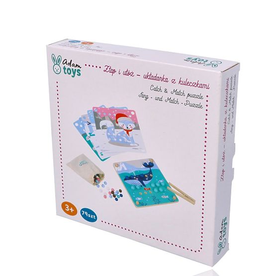 Puzzle avec billes Attrape et assemble les animaux arctiques
