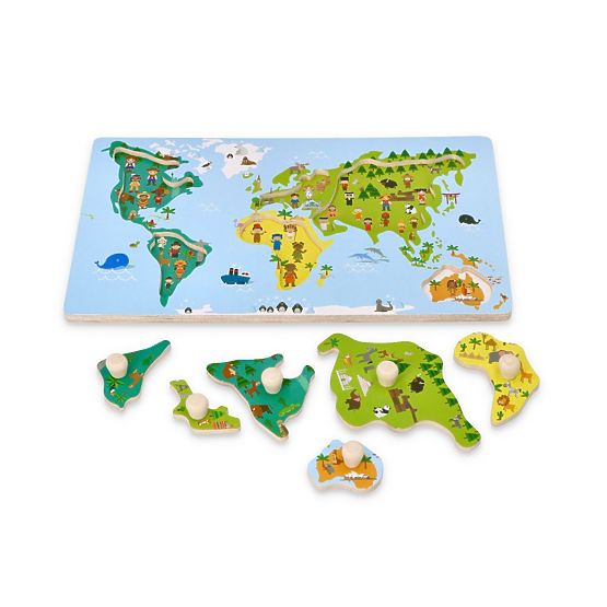 Puzzle avec poignées carte du monde