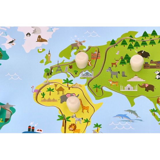 Puzzle avec poignées carte du monde