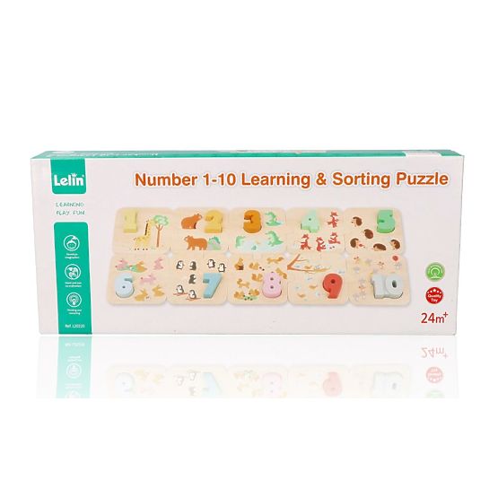 Puzzle en bois avec animaux - apprentissage des chiffres Montessori
