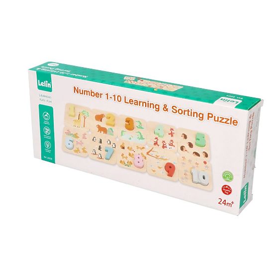 Puzzle en bois avec animaux - apprentissage des chiffres Montessori