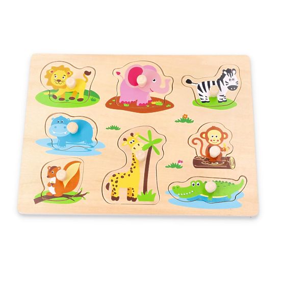 Puzzle en bois avec poignées Amis de la jungle