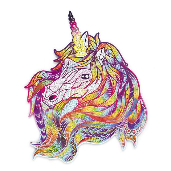Puzzle en bois coloré - licorne