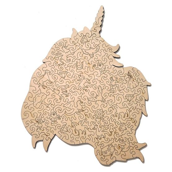 Puzzle en bois coloré - licorne