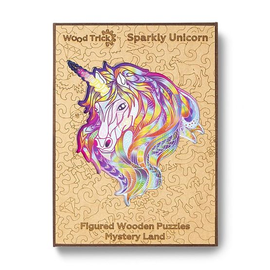 Puzzle en bois coloré - licorne