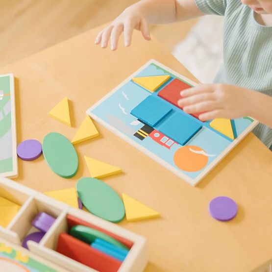 Puzzle en bois - Mosaïque - couleurs et formes