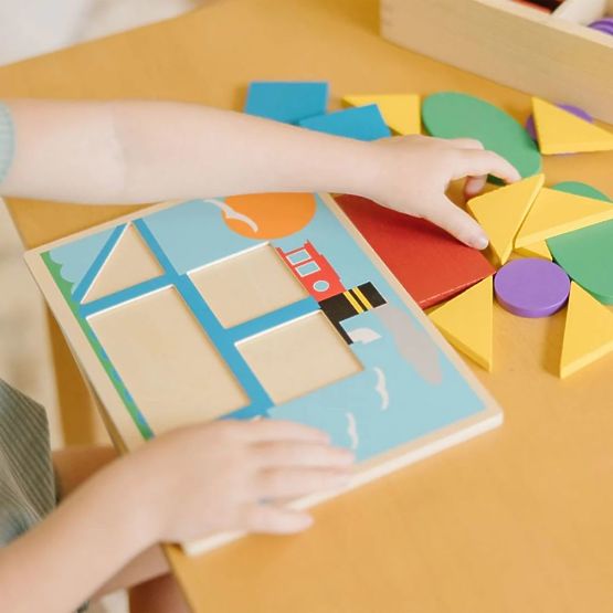 Puzzle en bois - Mosaïque - couleurs et formes