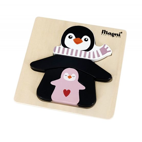 Puzzle en bois Pingouin avec enfants