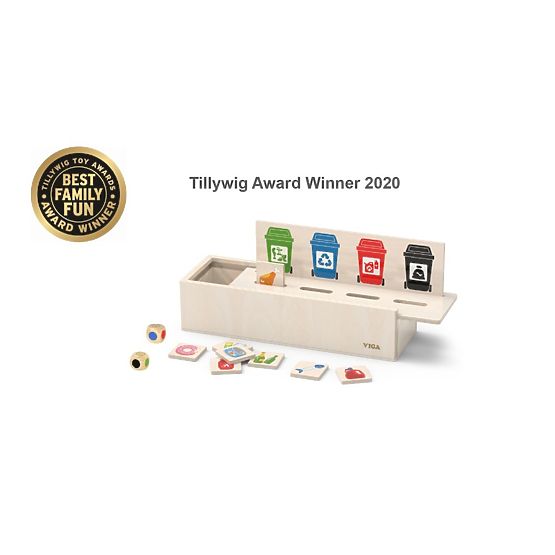 Puzzle en bois pour apprendre le tri des déchets