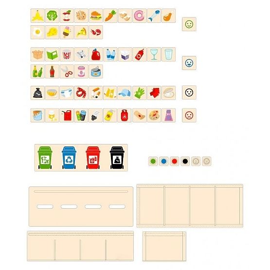 Puzzle en bois pour apprendre le tri des déchets