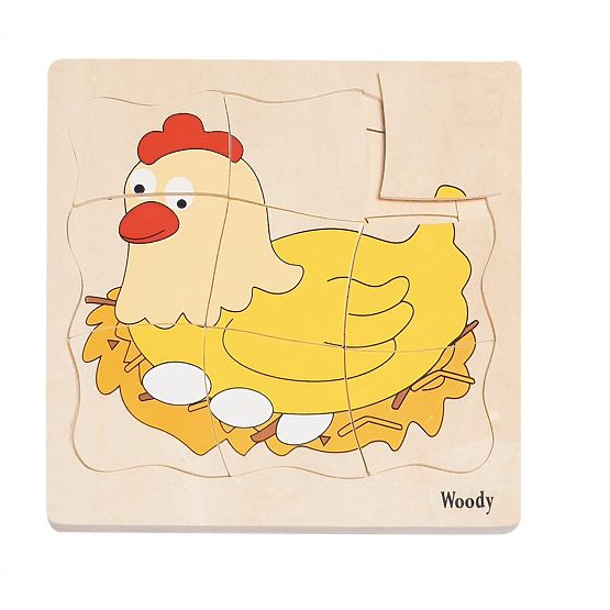 Puzzle en couches sur la vie d'une poule