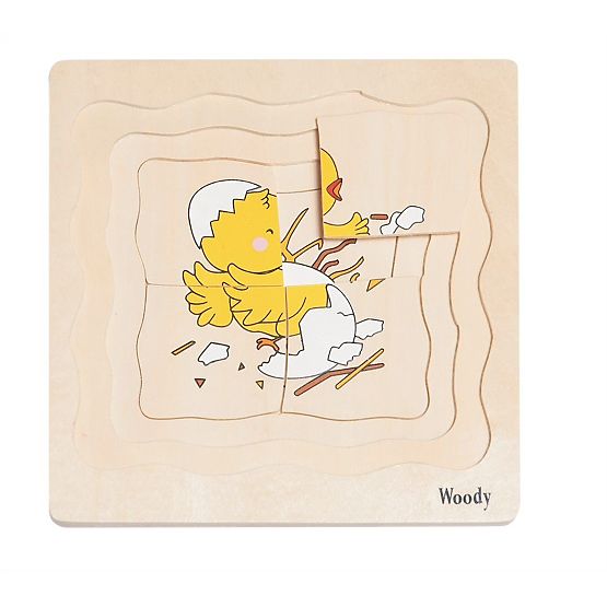 Puzzle en couches sur la vie d'une poule