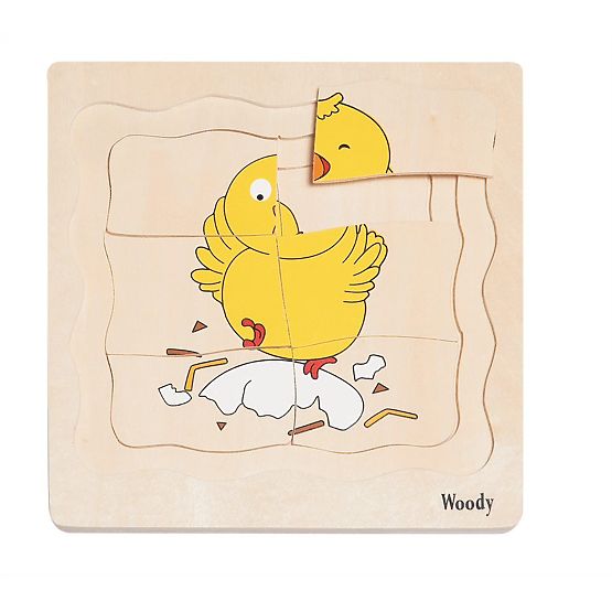 Puzzle en couches sur la vie d'une poule
