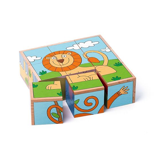 Puzzle en cubes animaux exotiques